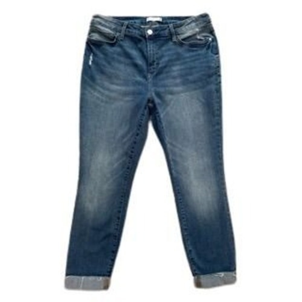 LC Lauren Conrad Skinny Jeans‎ Medium Wash Distressed Cuffed Women's Size 14
